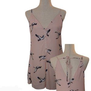 HYFVE Swan Print Pink Romper  Size S